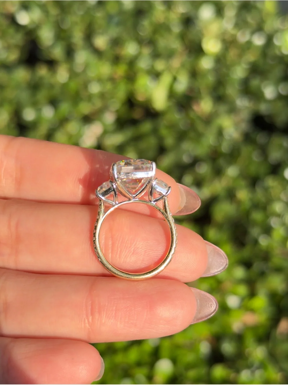 11cttw big emerald cut moissanite in real 10k yellow gold engagement ring sz6